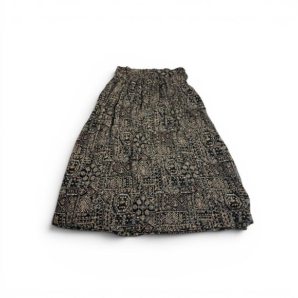 Ali Miles Dresses & Skirts - Ali Miles Vintage A-Line Midi Skirt Boho Tribal Print Lightweight Comfort 8 USA